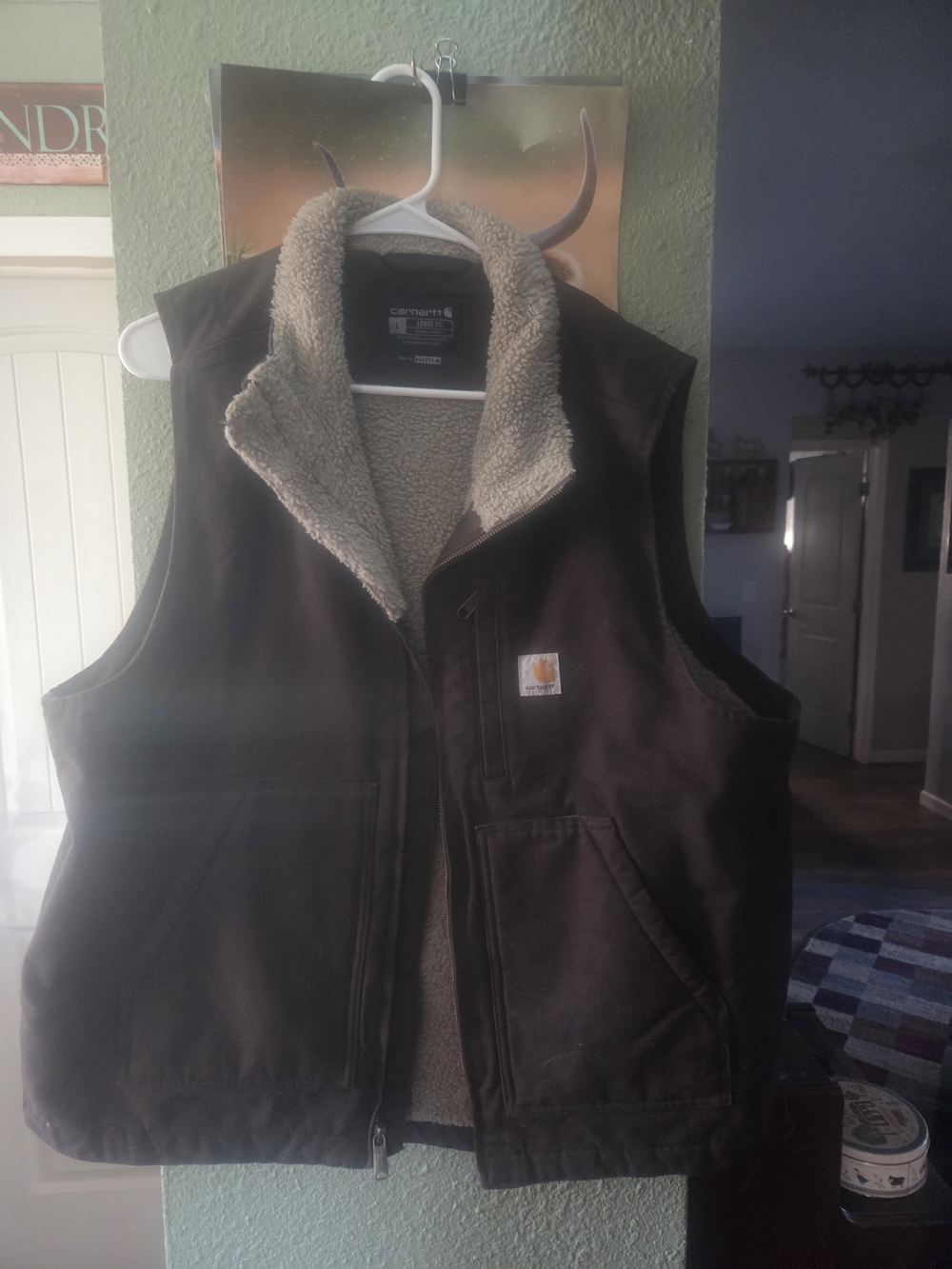 Carhartt Dark Brown Sherpa-Lined Men's Work Vest